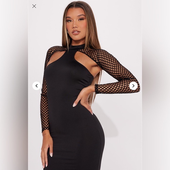 Fashion Nova Black Asymmetrical Ruched Bodycon Dress - Picture 2 of 4